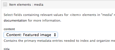 drupal views rss elements media