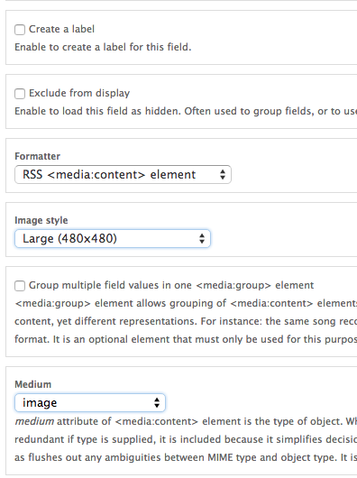 drupal views rss image format