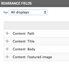 drupal views rss rearrange fields