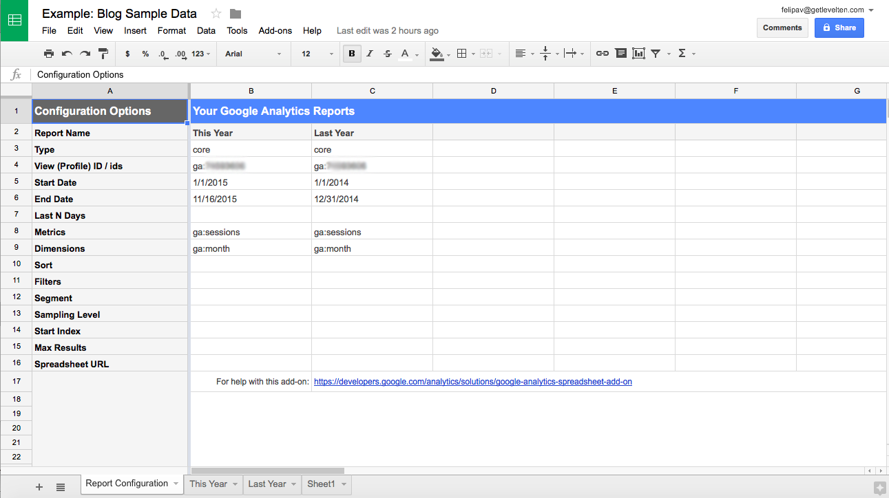 results generated by the new report