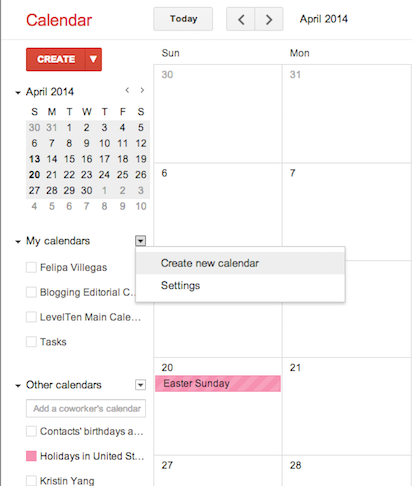 creat a new calendar screenshot