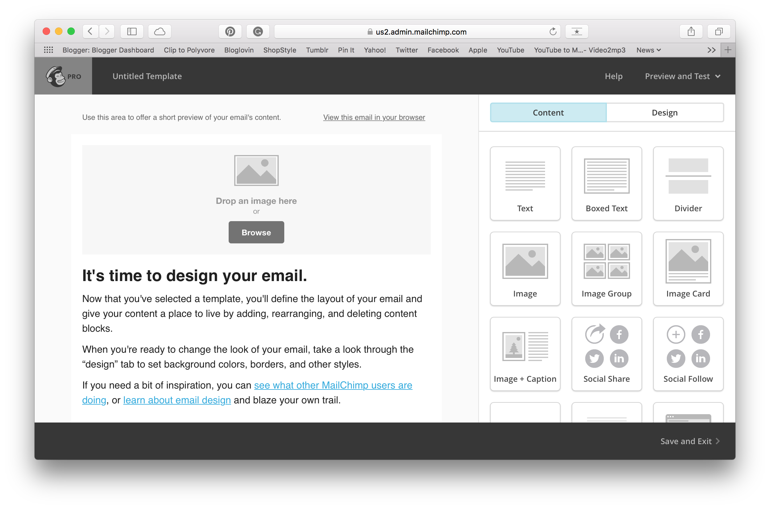 mailchimp drag and drop