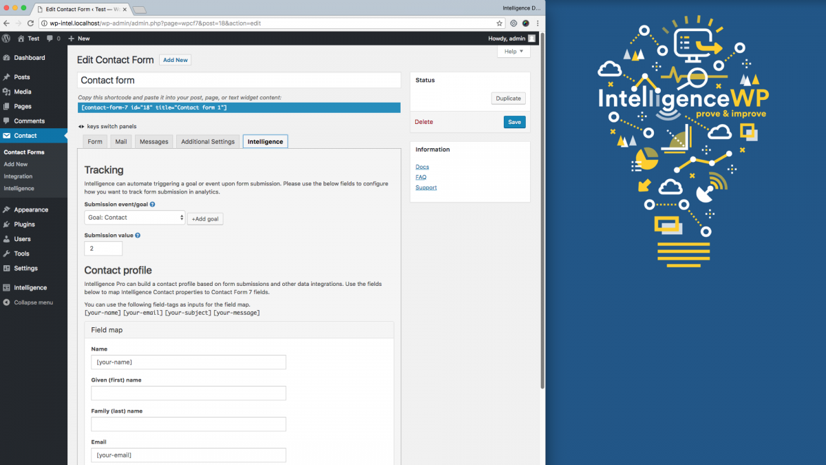 Contact Form 7 Intelligence settings form