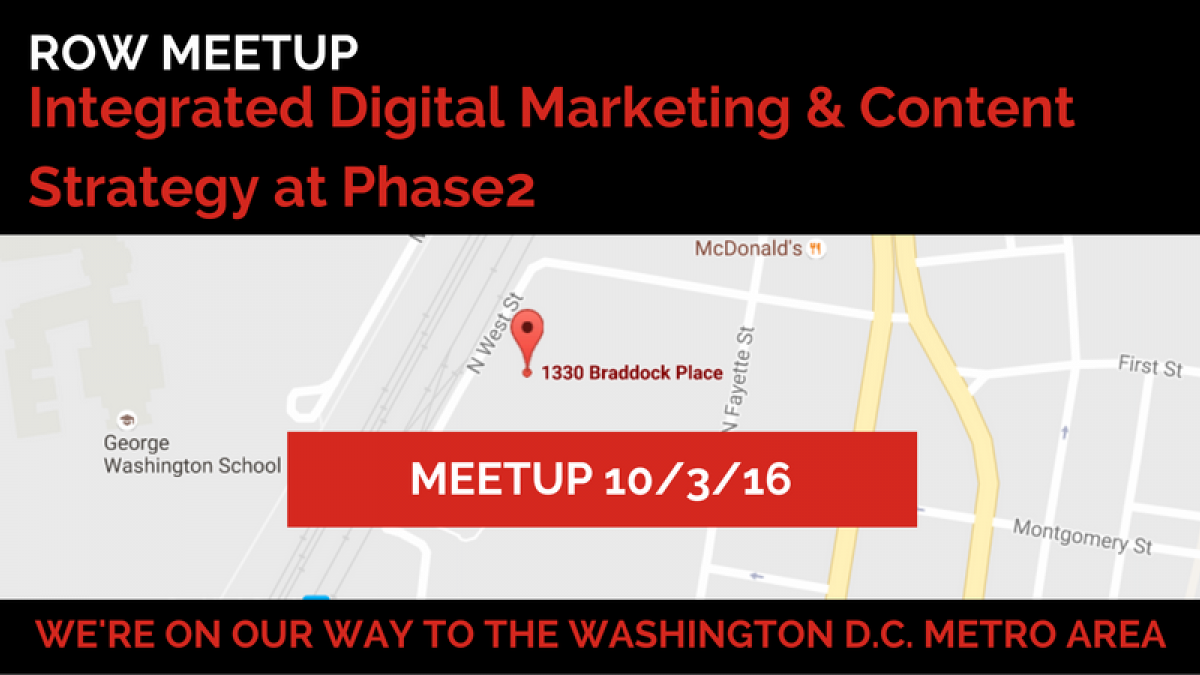 Meetup Alert! Integrated Digital Marketing & Content Strategy at Phase2 row roadshow