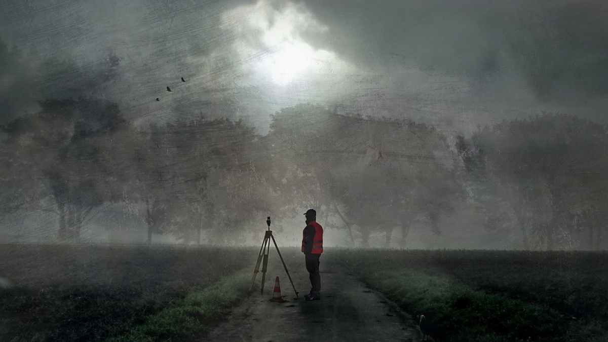 Don't Lose Your Assets In a Redesign (part 2) painting of surveyor standing on rural path
