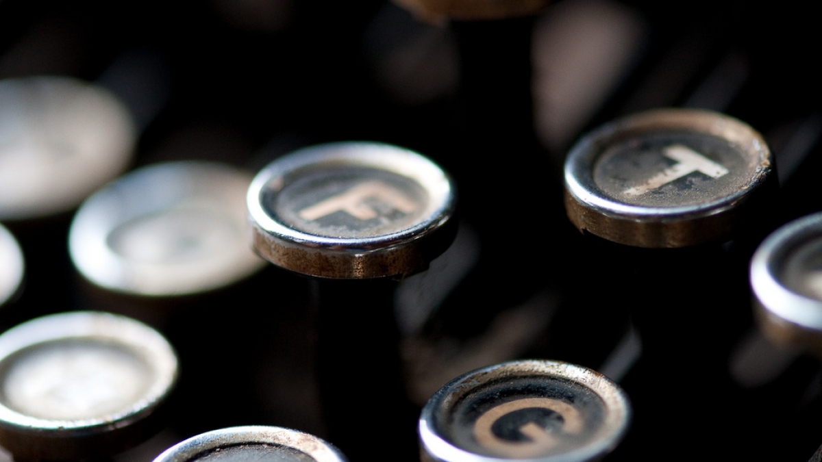 closeup of typewriter keys