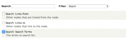 exposed filter search terms