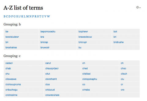 view glossary page