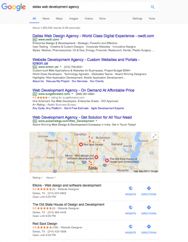 google reviews in local search